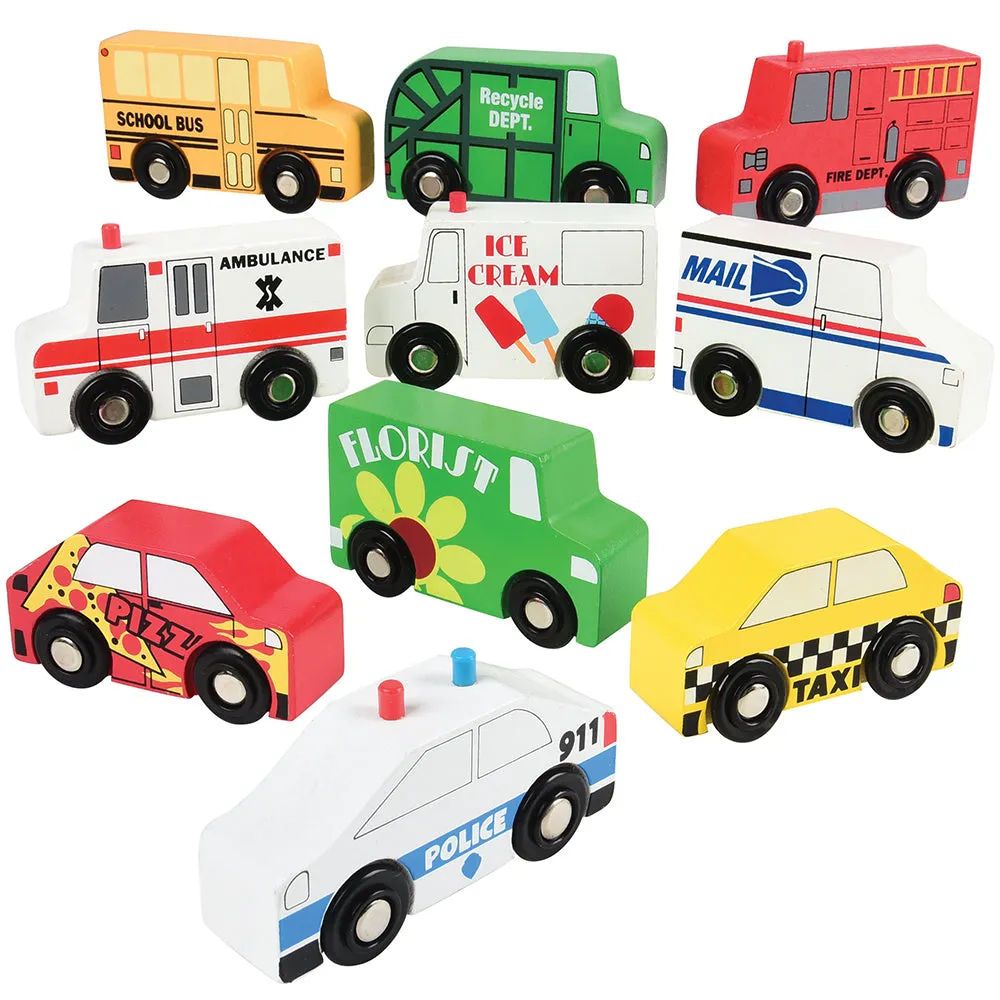 10-Piece Wooden Community Vehicle Set