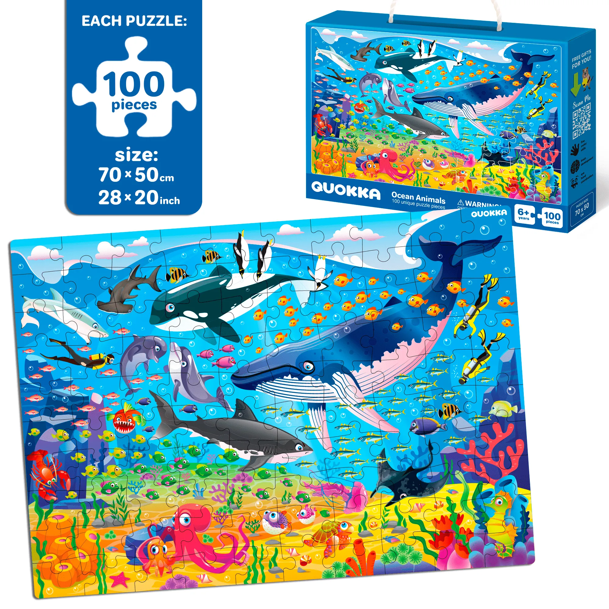 100 Pcs Floor Puzzles for Kids | Ocean, Insects & Forest