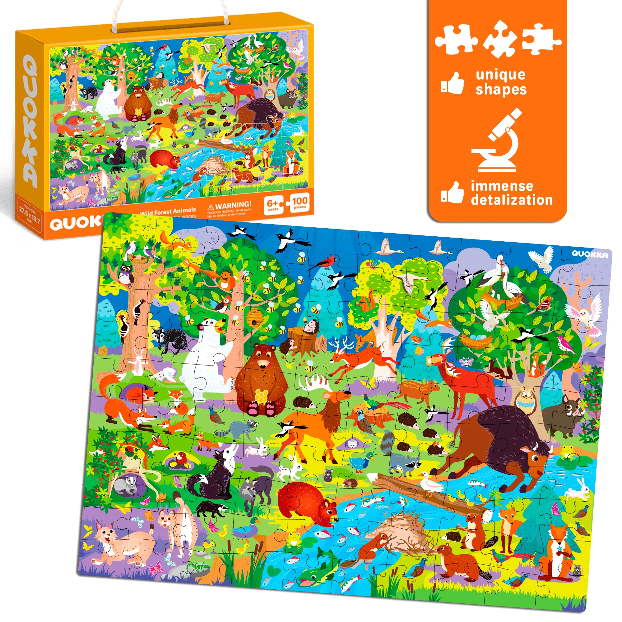 100 Pcs Floor Puzzles for Kids | Ocean, Insects & Forest