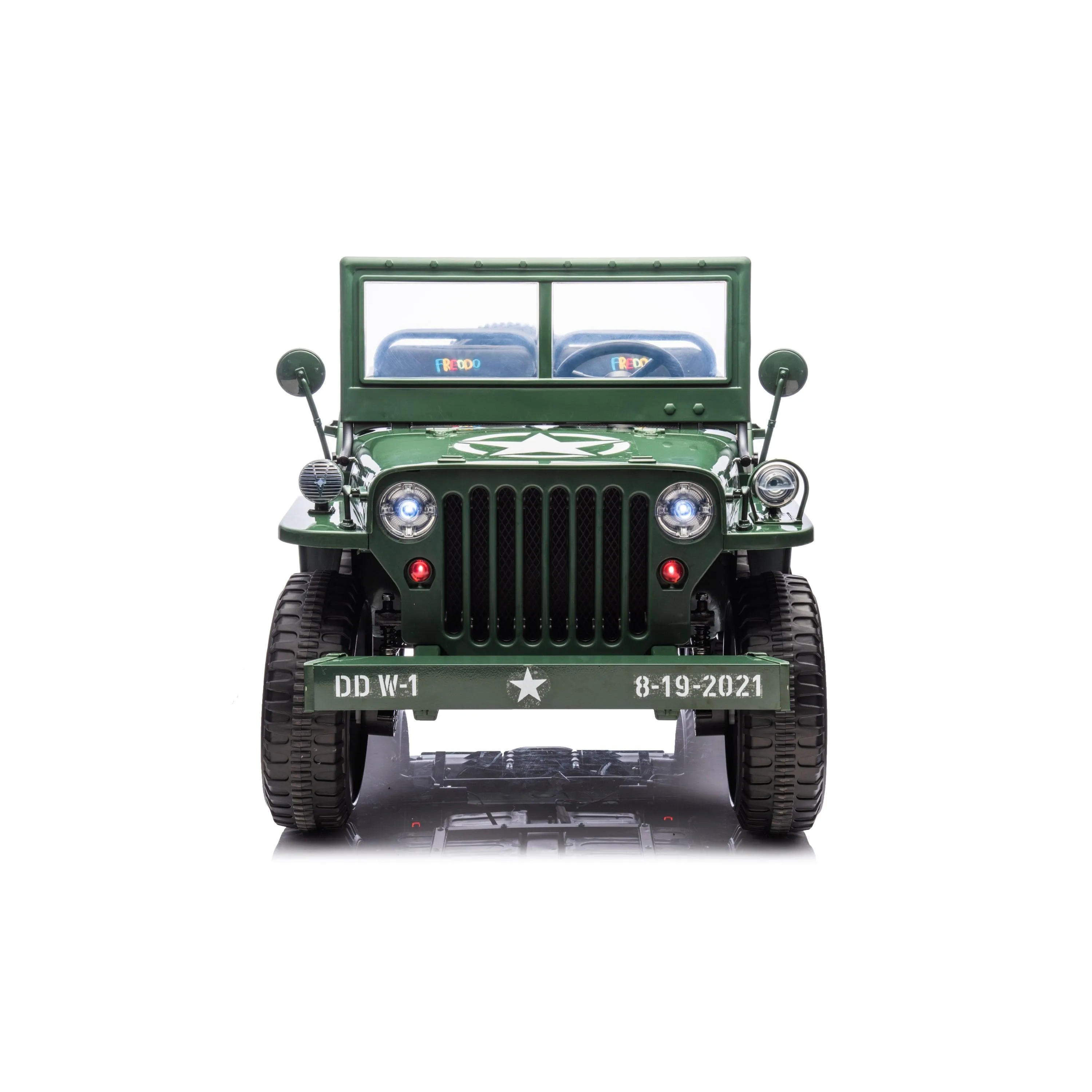 24V Military Willy Jeep 3 Seater Electric Ride On