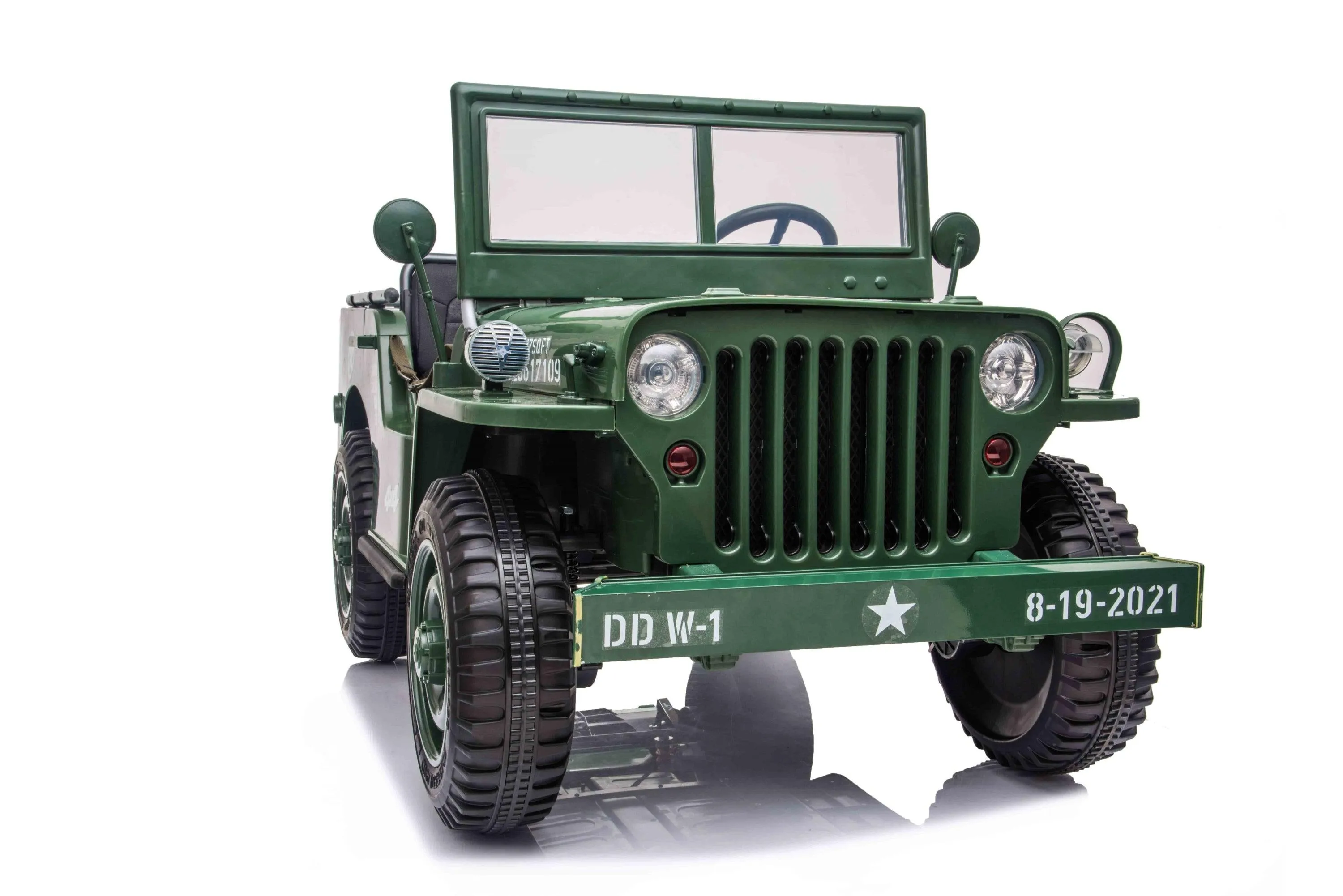 24V Military Willy Jeep 3 Seater Electric Ride On