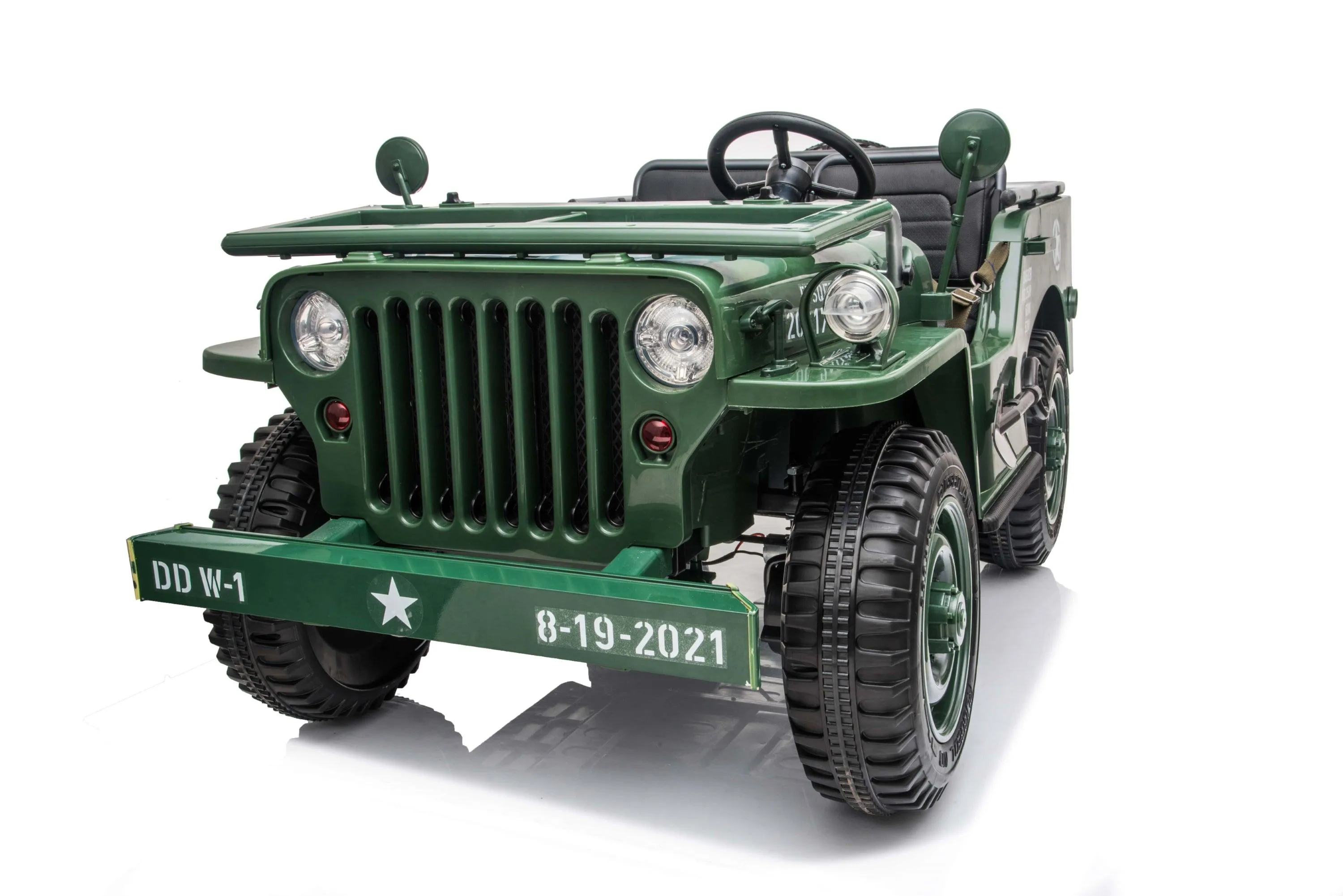 24V Military Willy Jeep 3 Seater Electric Ride On