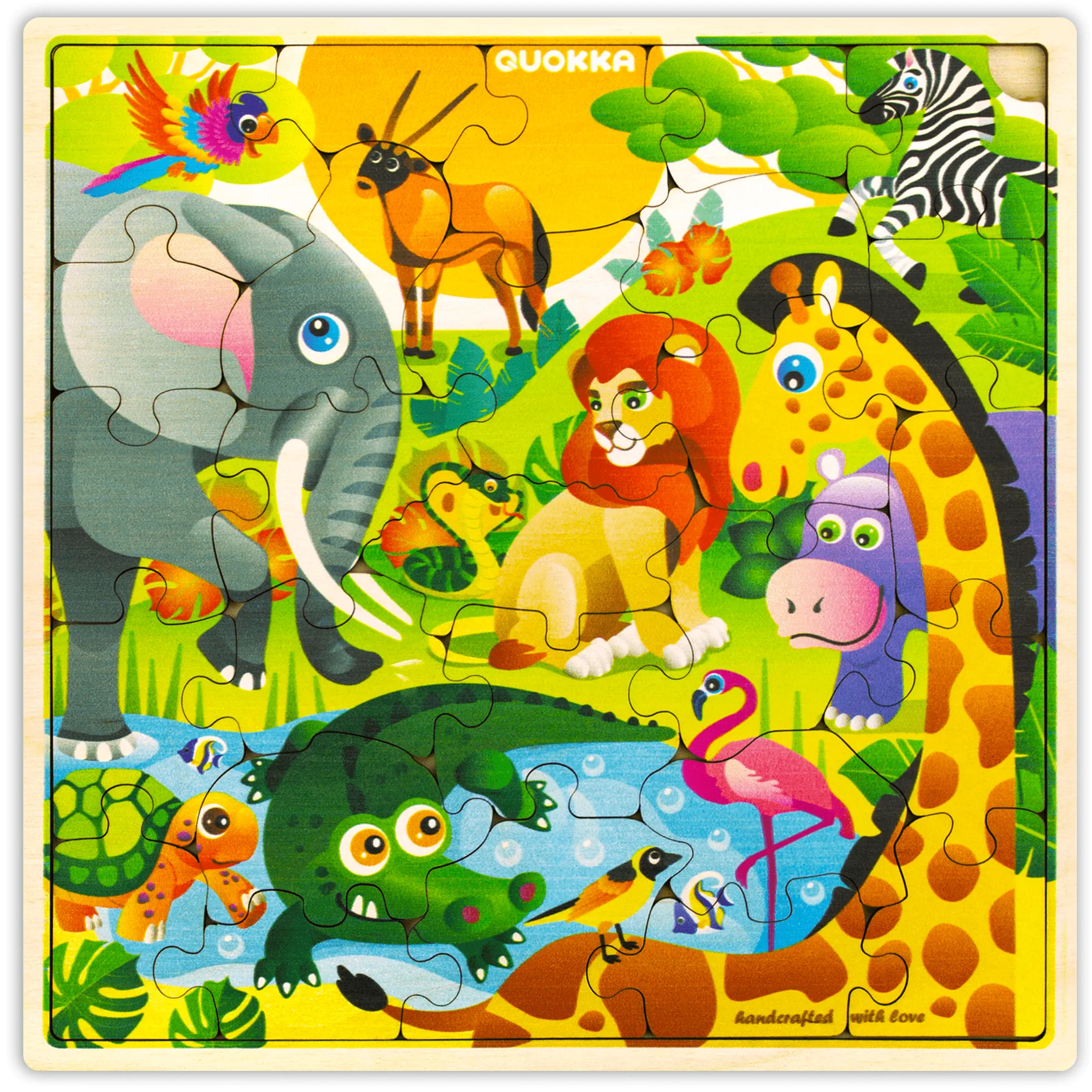 28 Pieces Wooden Puzzles for Kids | Africa Animals