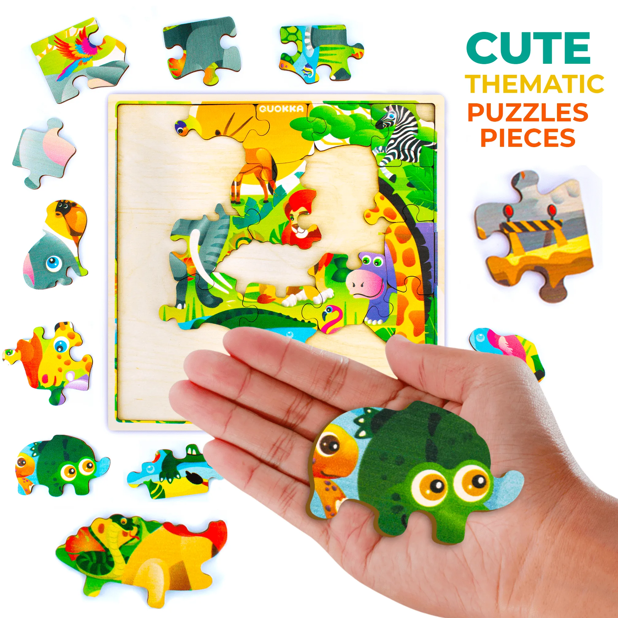 28 Pieces Wooden Puzzles for Kids | Africa Animals