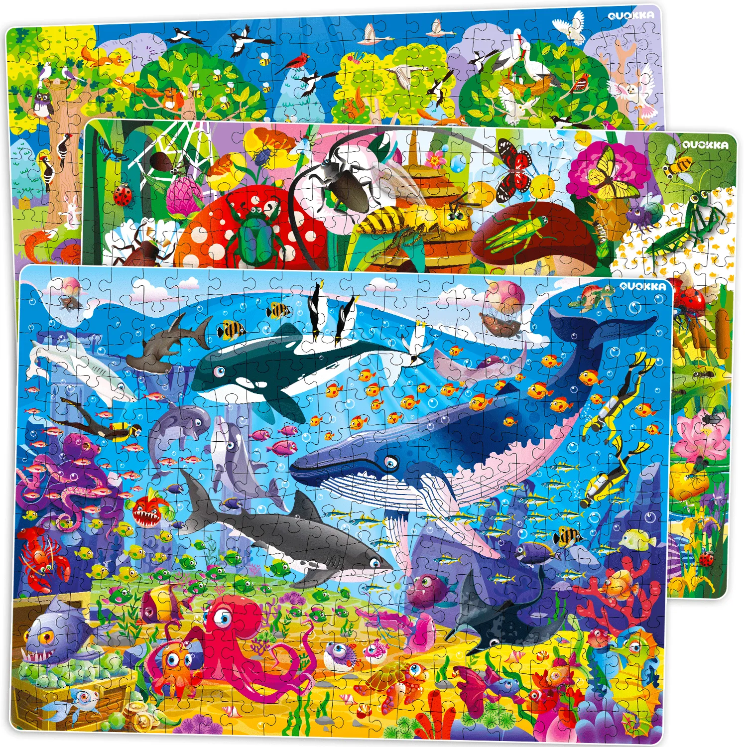 300 Pcs Puzzles for Kids | Ocean, Insects & Forest