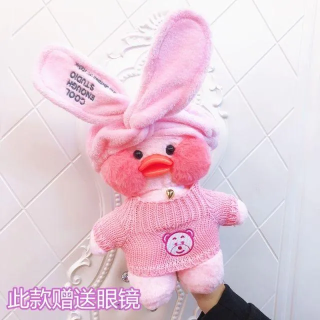 30CM Pink LaLafanfan Kawaii Cafe Mimi Yellow Duck Plush Toy Cute Stuffed Doll Soft Animal Dolls Kids Toys Birthday Gift for girl