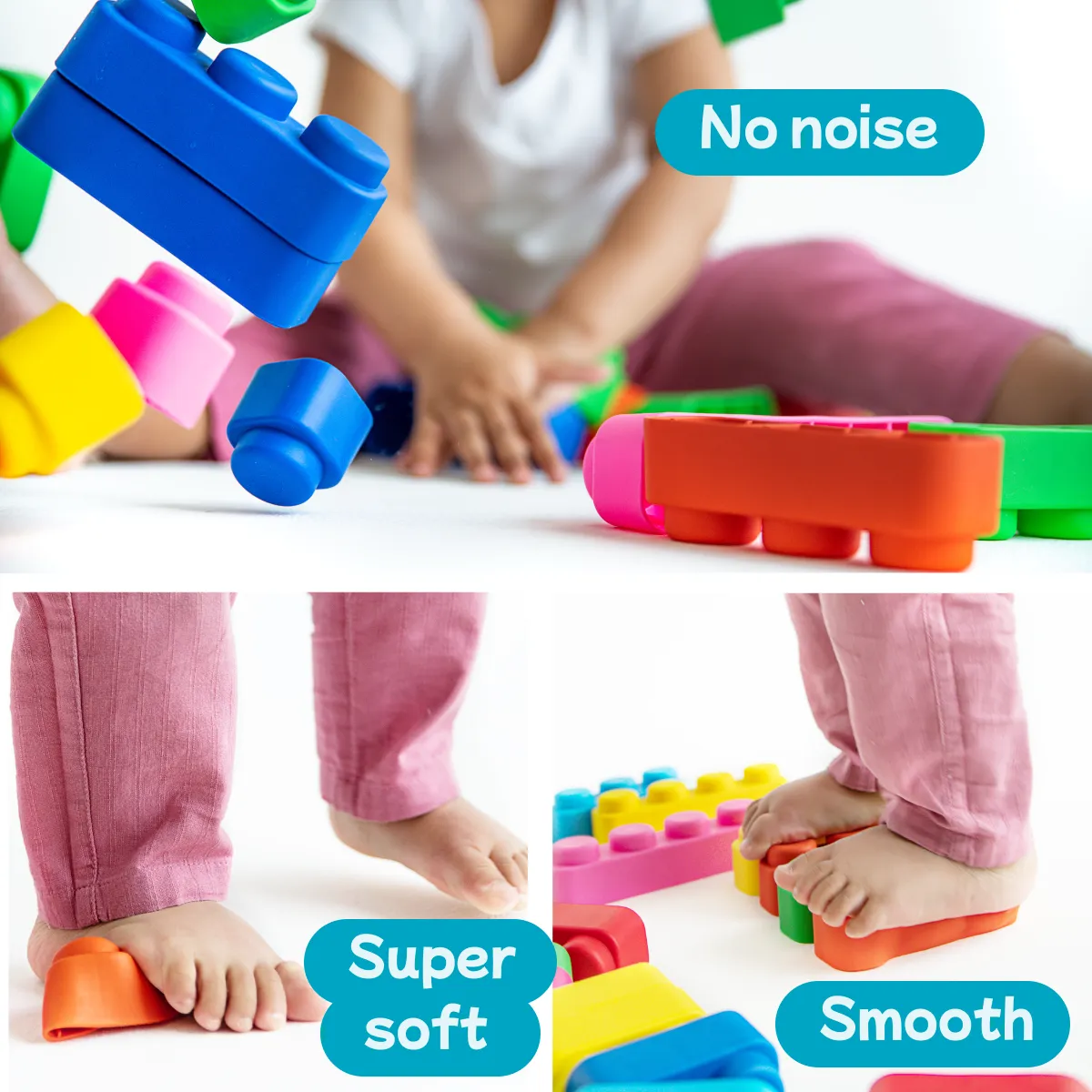 42pcs Sensory Soft Play Building Blocks - Educational Toy for Toddlers 1  - Sorting, Stacking, Teething & Squeezing