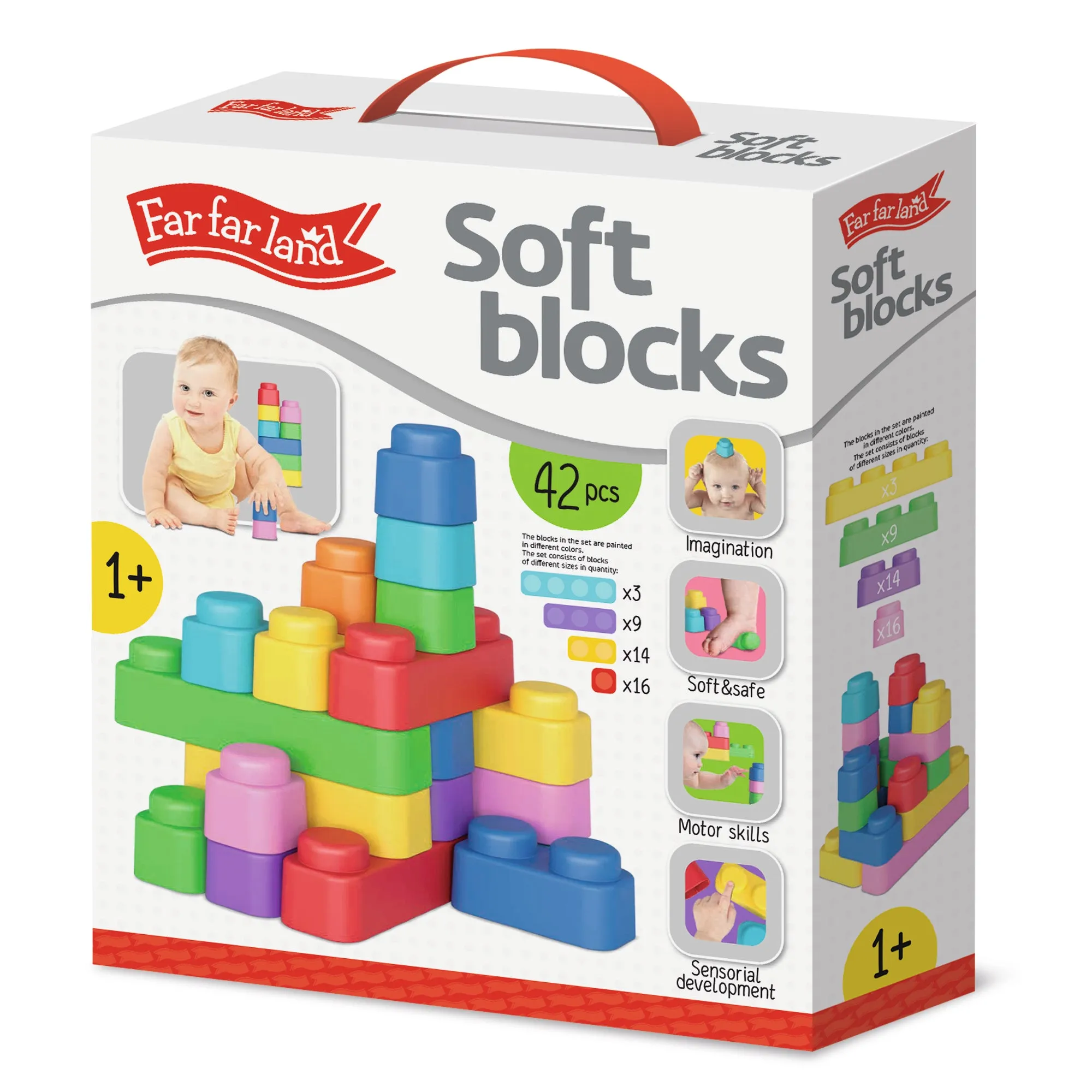 42pcs Sensory Soft Play Building Blocks - Educational Toy for Toddlers 1  - Sorting, Stacking, Teething & Squeezing