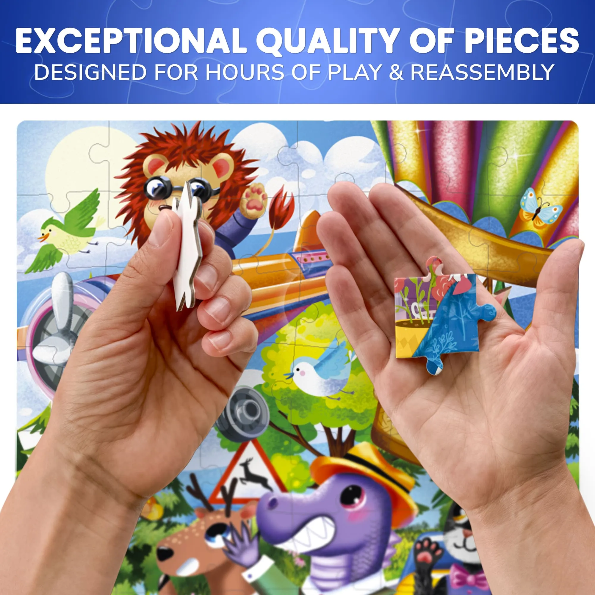 4x60 Set Puzzles for Kids | Animals, Dogs, Zoo