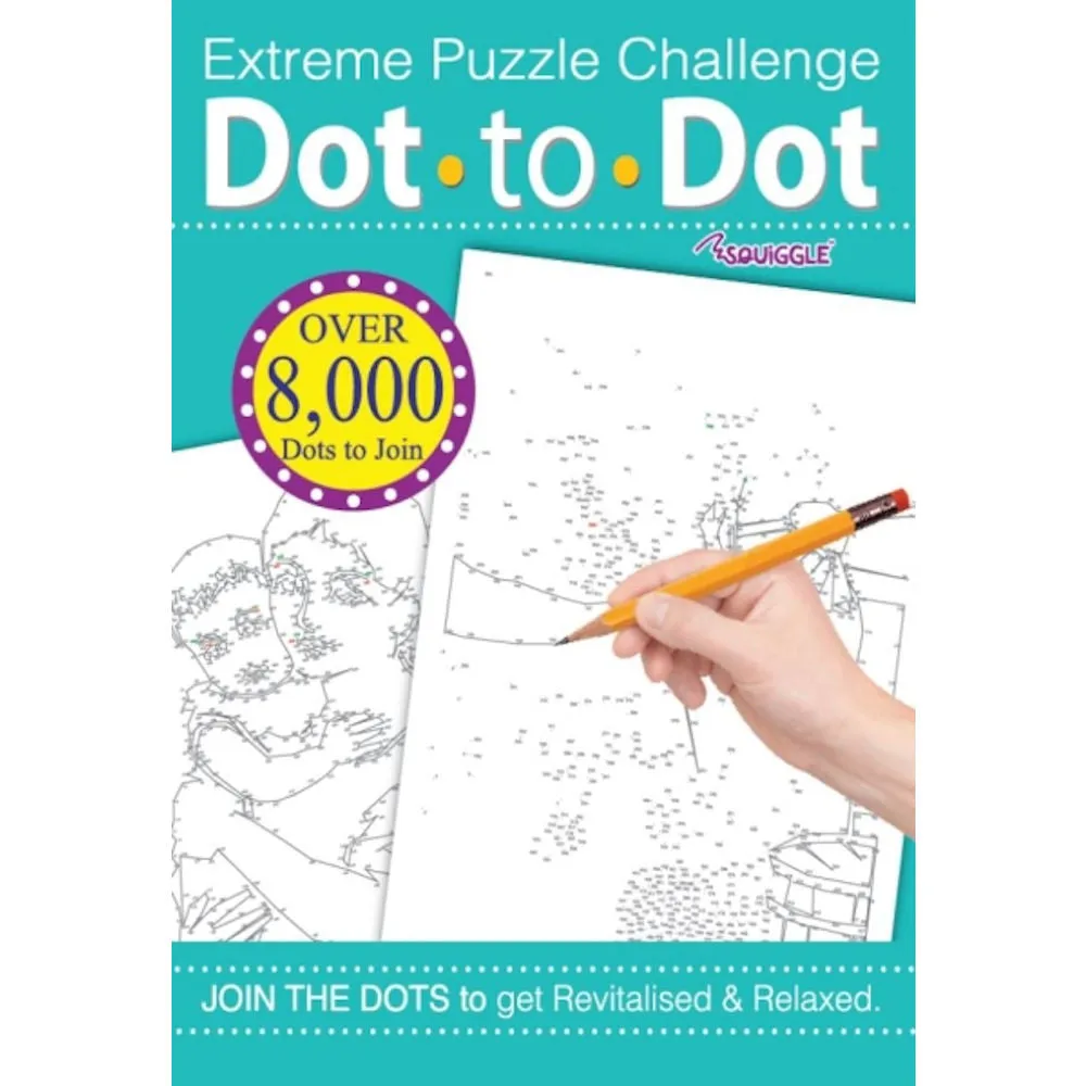 A4 Extreme Dot-to-Dot - Assorted Challenging Puzzles High Quality Relaxing Brain Teasers