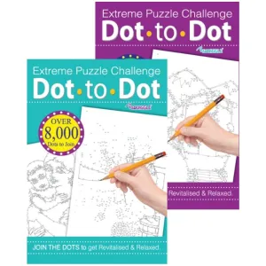 A4 Extreme Dot-to-Dot - Assorted Challenging Puzzles High Quality Relaxing Brain Teasers