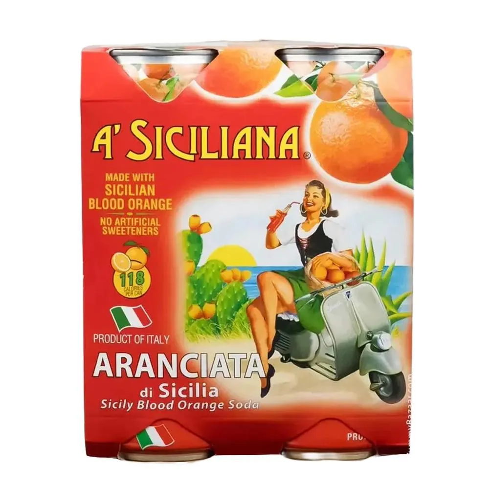 A'Siciliana - 'Aranciata Di Sicilia' Blood Orange Soda (4PK)