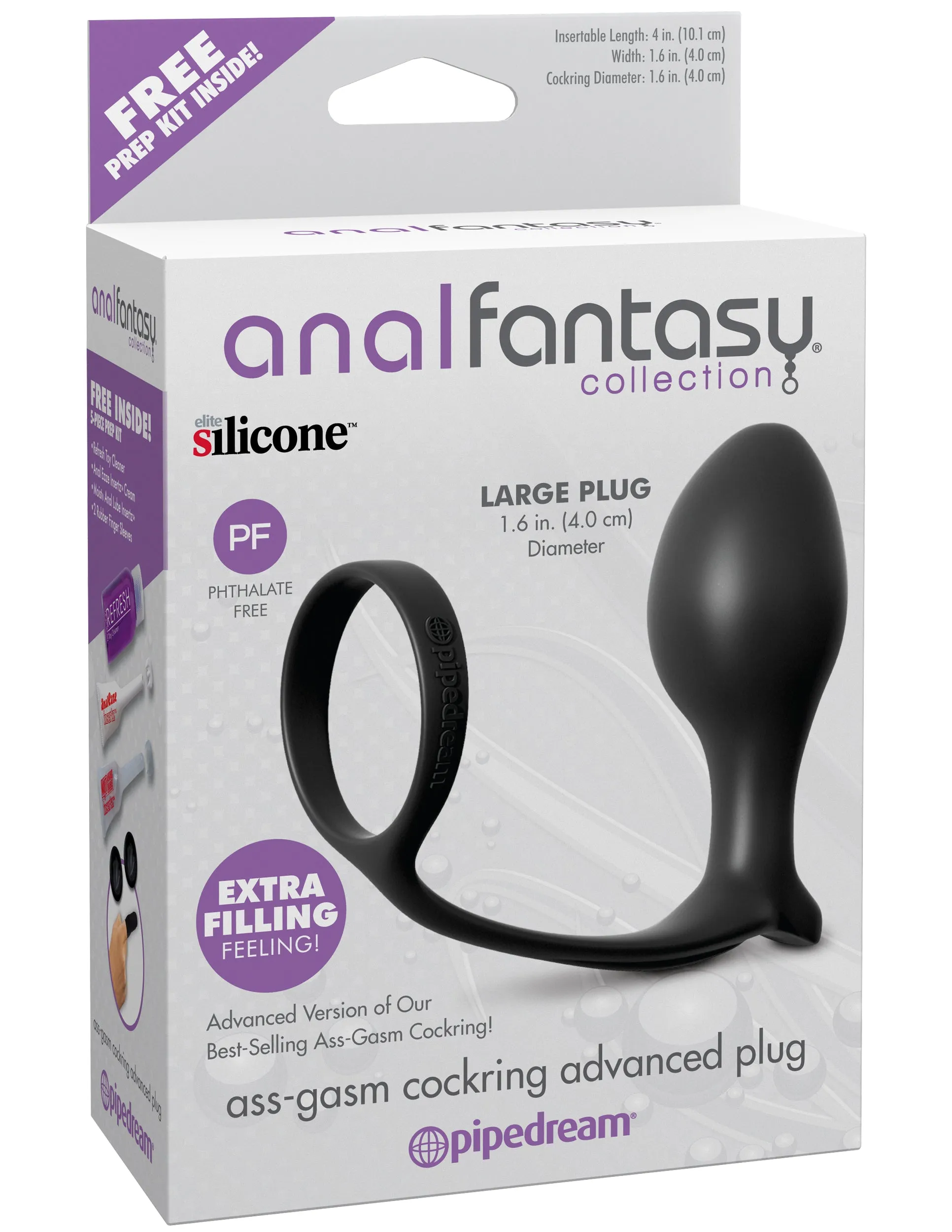 Ass-Gasm Cockring with Extra-Large Plug for Double the Fun!