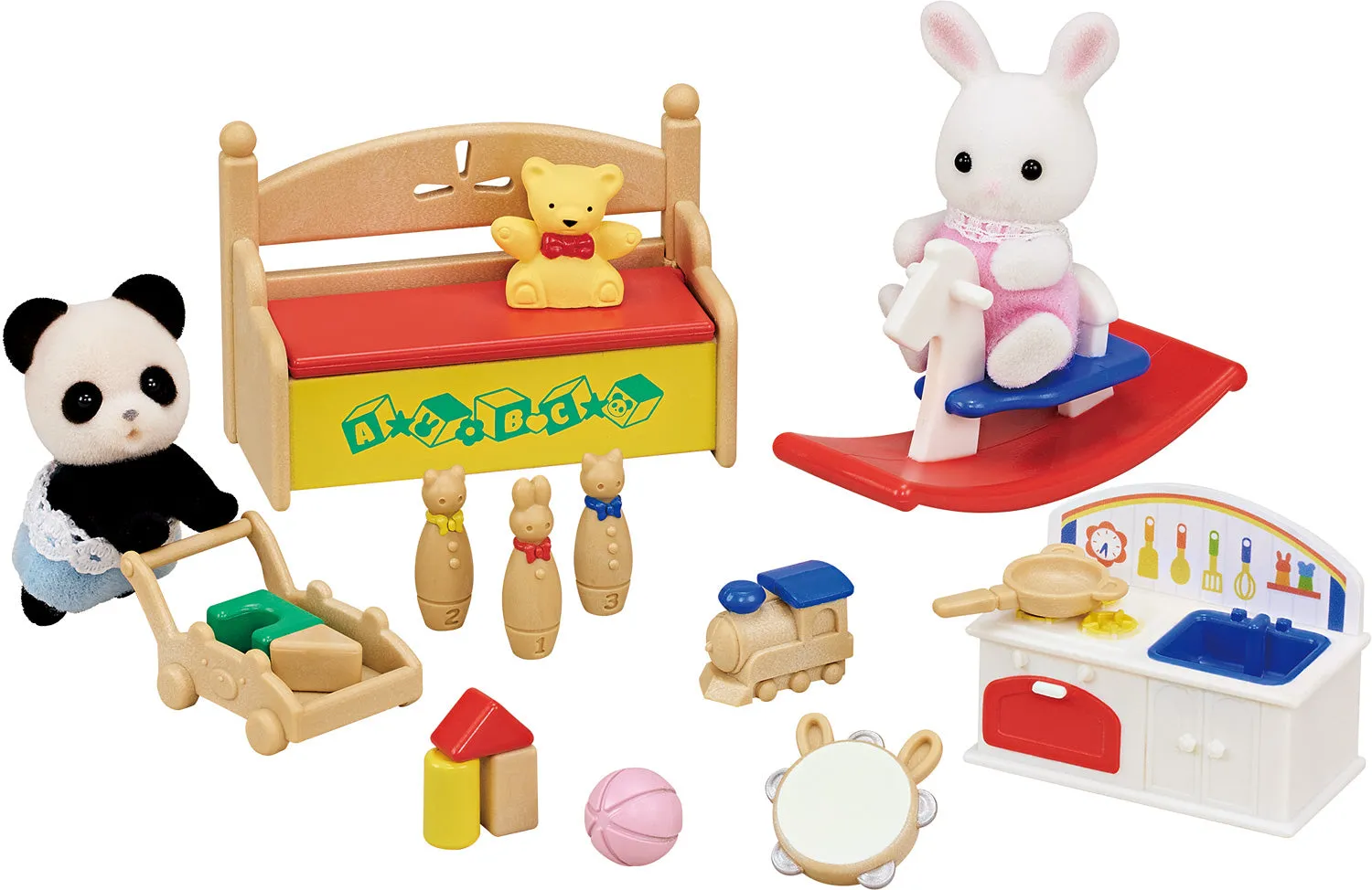 Baby's Toy Box with Snow Rabbit & Panda