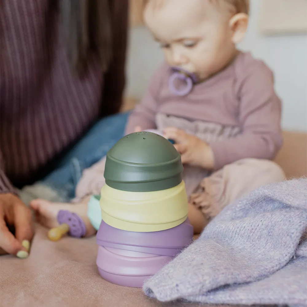 Bibs Wobbly Tower - Pastel Rainbow