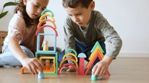 BLOCKS WOODEN RAINBOW W/PEOPLE