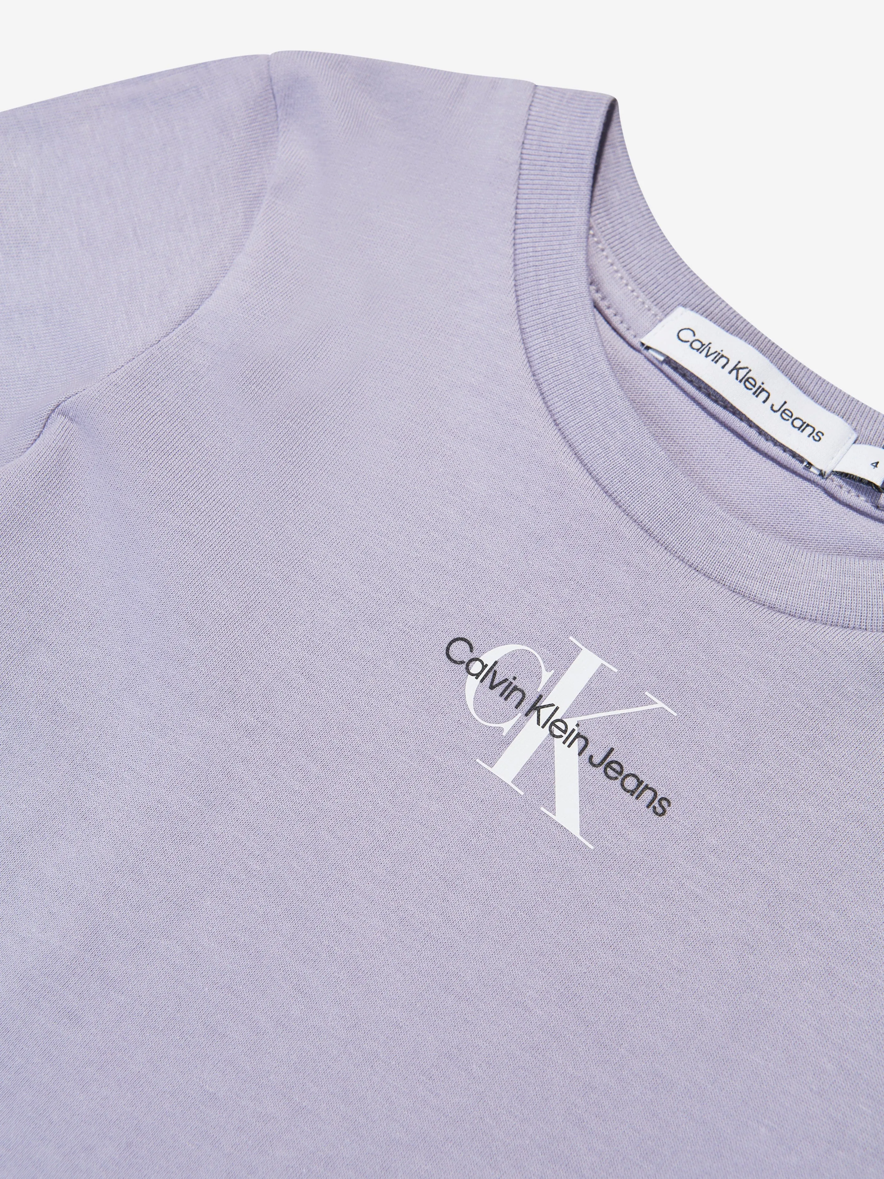 Calvin Klein Girls Micro Monogram T-Shirt in Lilac