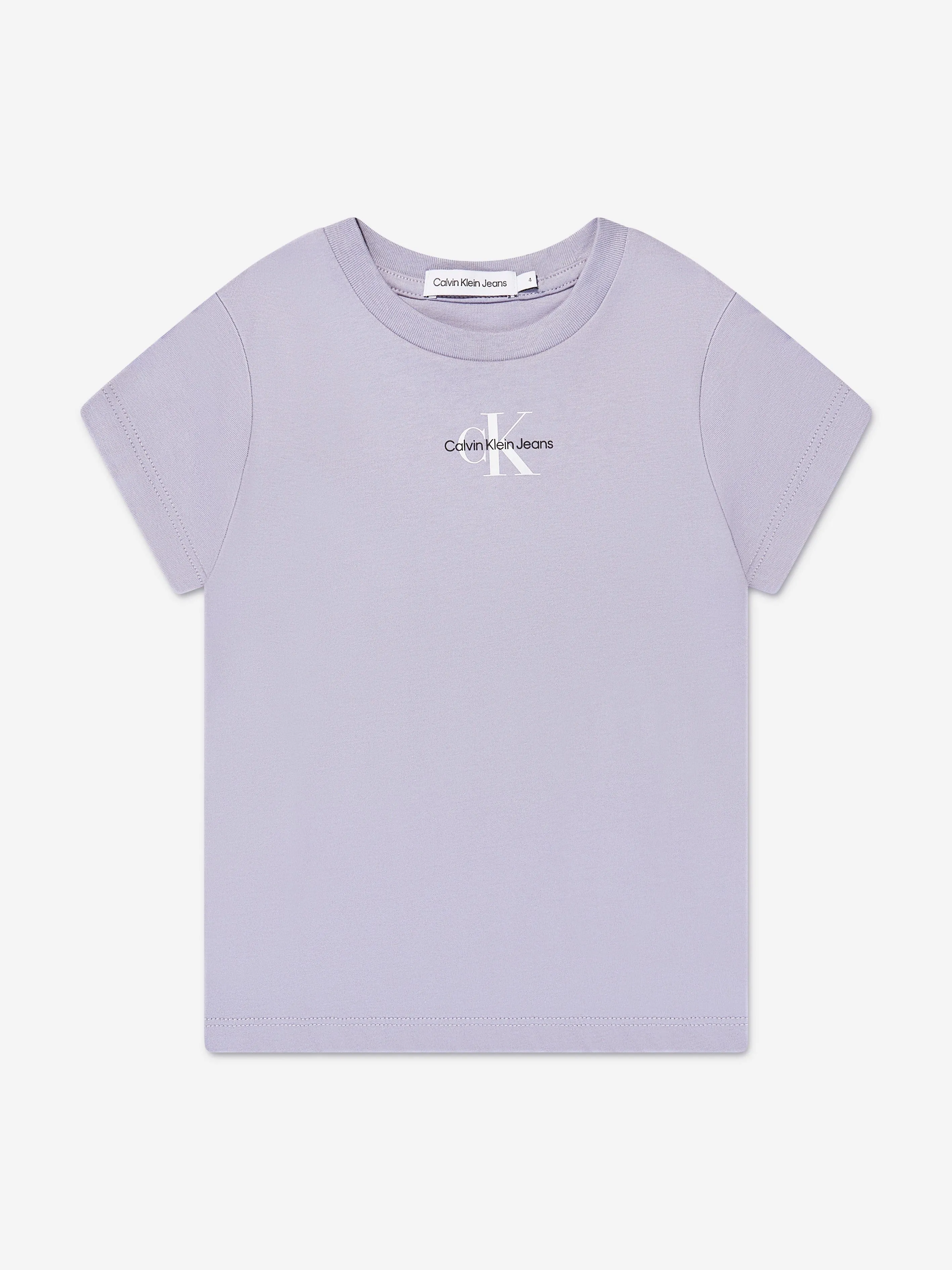 Calvin Klein Girls Micro Monogram T-Shirt in Lilac