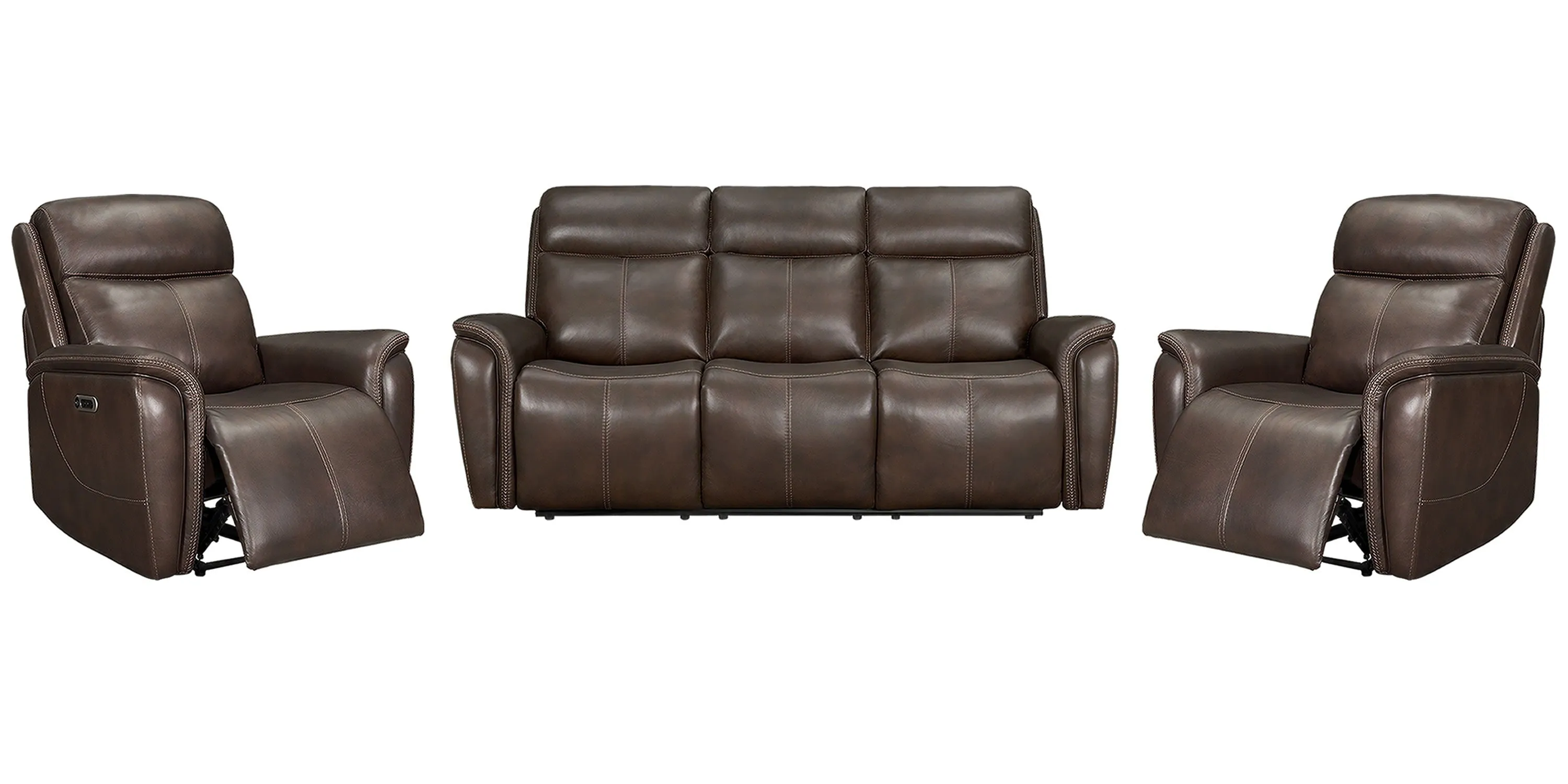 Cascade - Power Reclining Sofa & 2 Recliners - Auburn