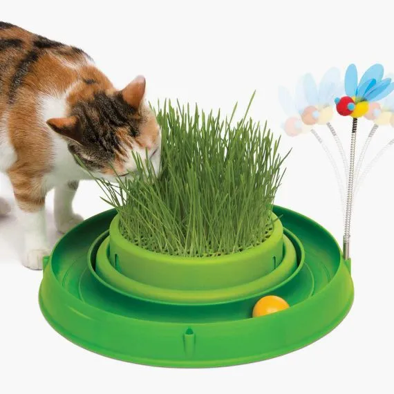 Catit Play 3 in 1 Circuit Ball Toy with Cat Grass