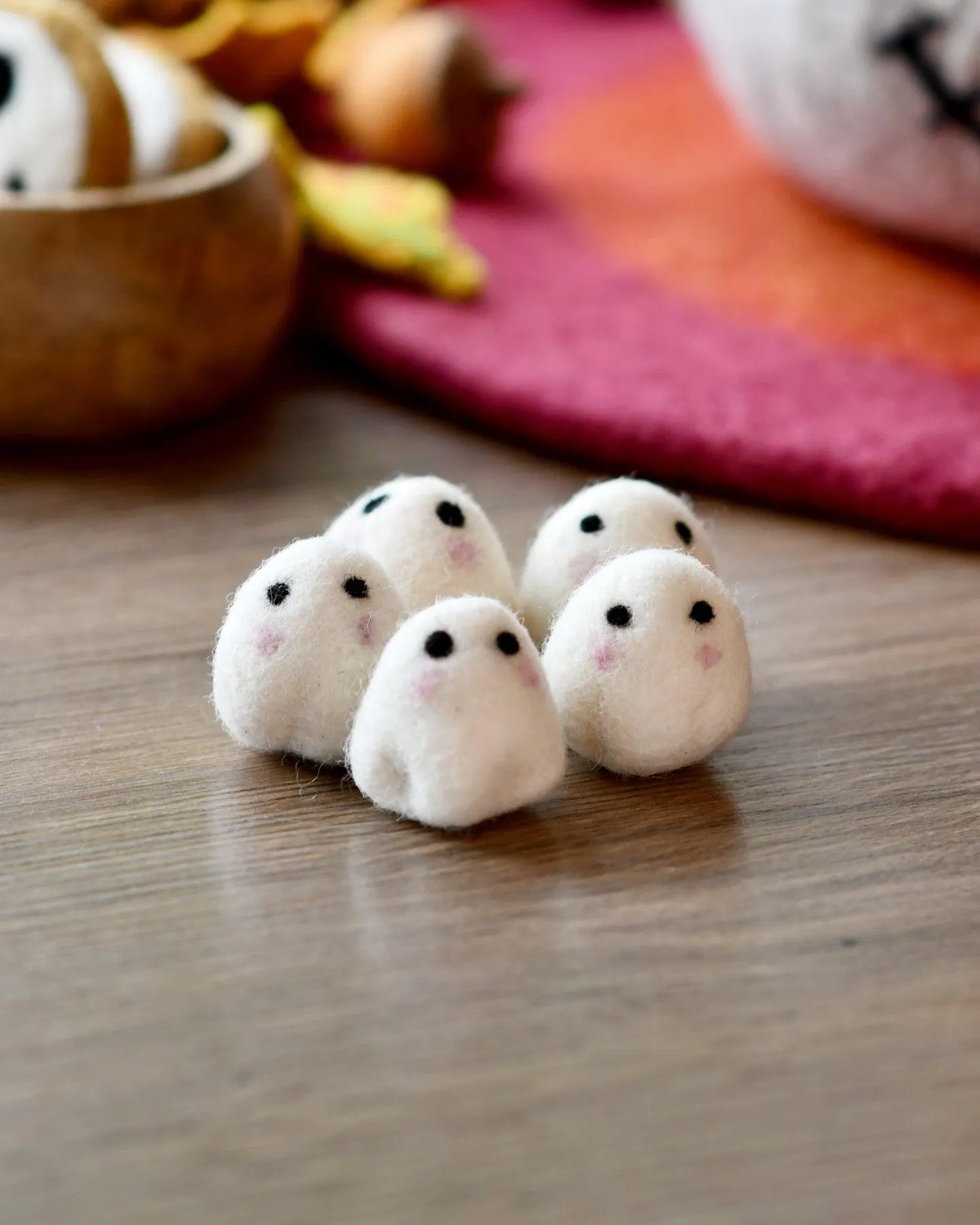 Felt Cute Ghosts Loose Parts - 5 Ghosts