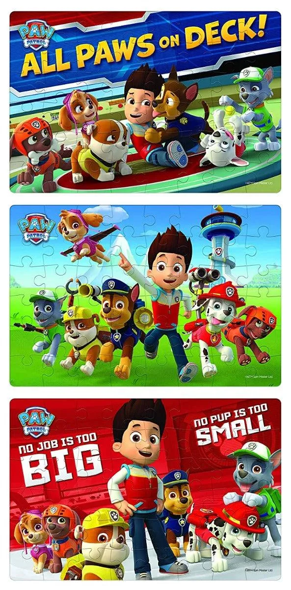 Frank Paw Patrol - 3 x 48pcs Jigsaw Puzzles for 5 Years and Above