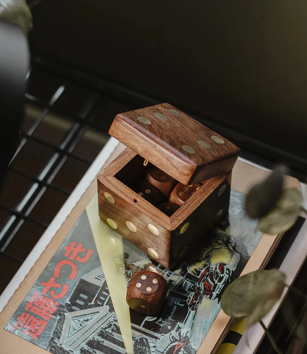 Handcrafted Wooden Dice Box Set