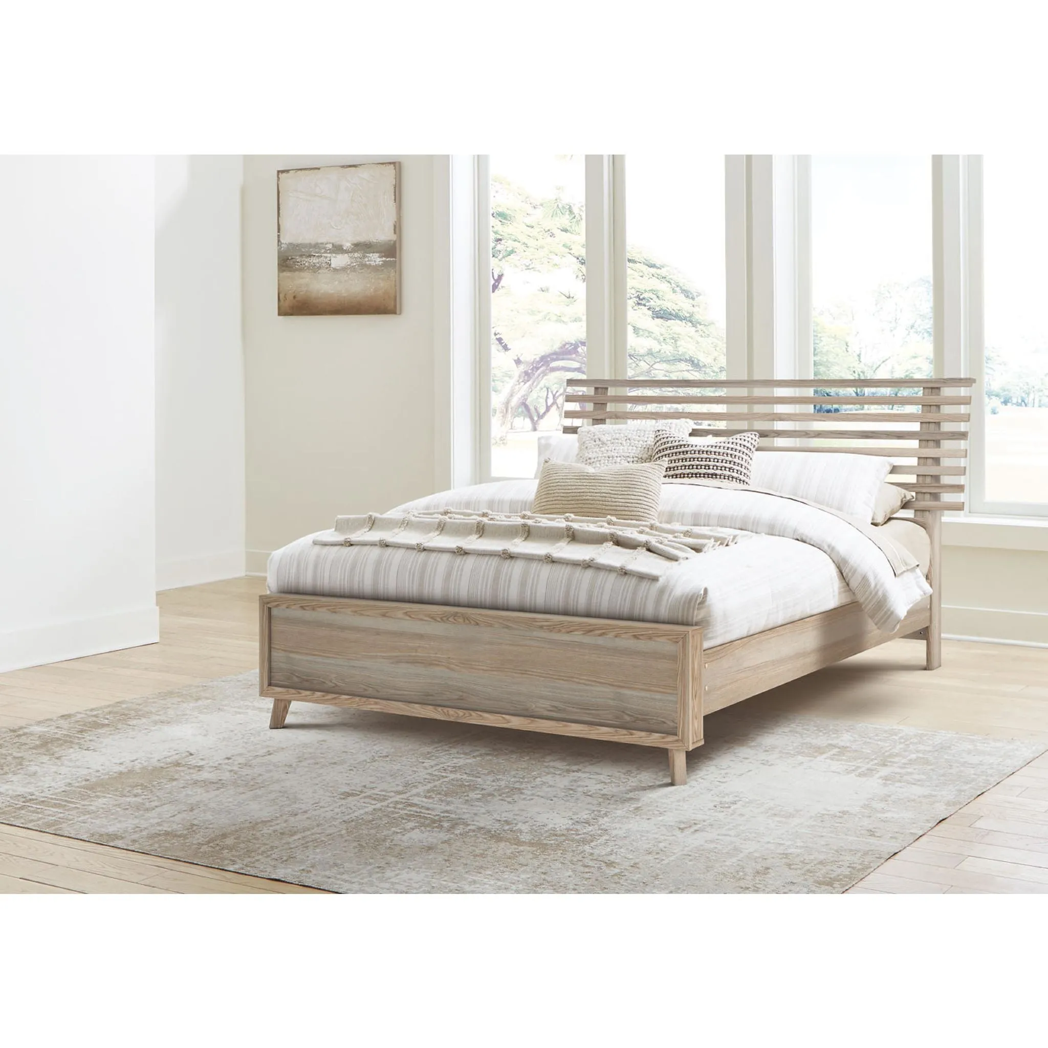 Hasbrick 5 Piece Queen Slat Platform Bedroom