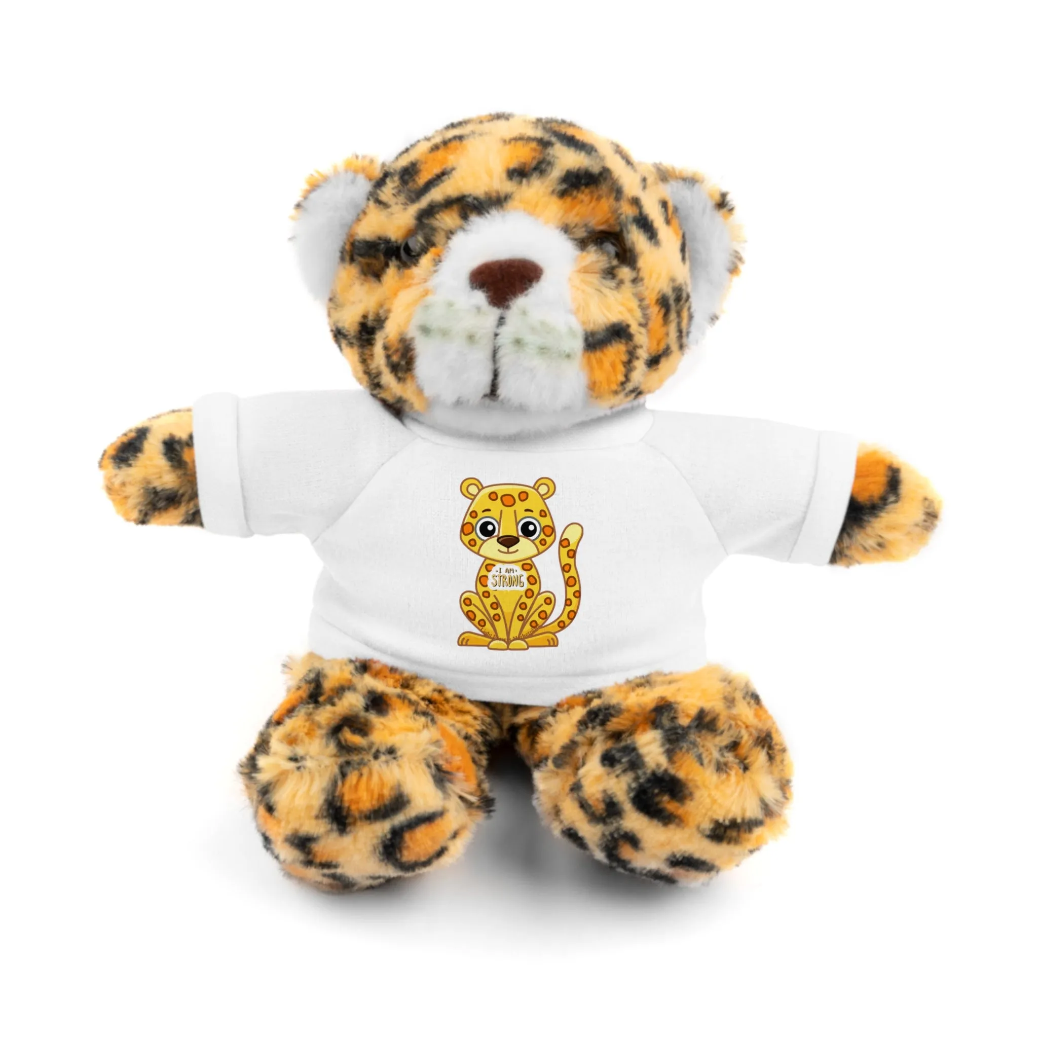 Jaguar Stuffie wears a shirt with a Jaguar 'I am Strong' Cool Stuff Stuffies