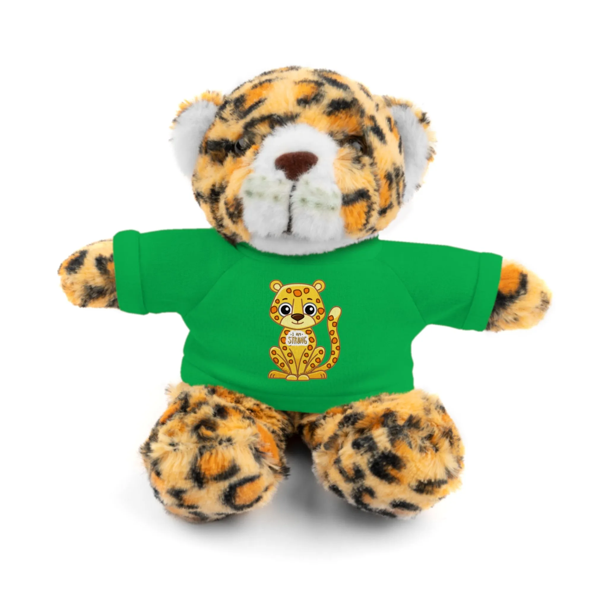 Jaguar Stuffie wears a shirt with a Jaguar 'I am Strong' Cool Stuff Stuffies