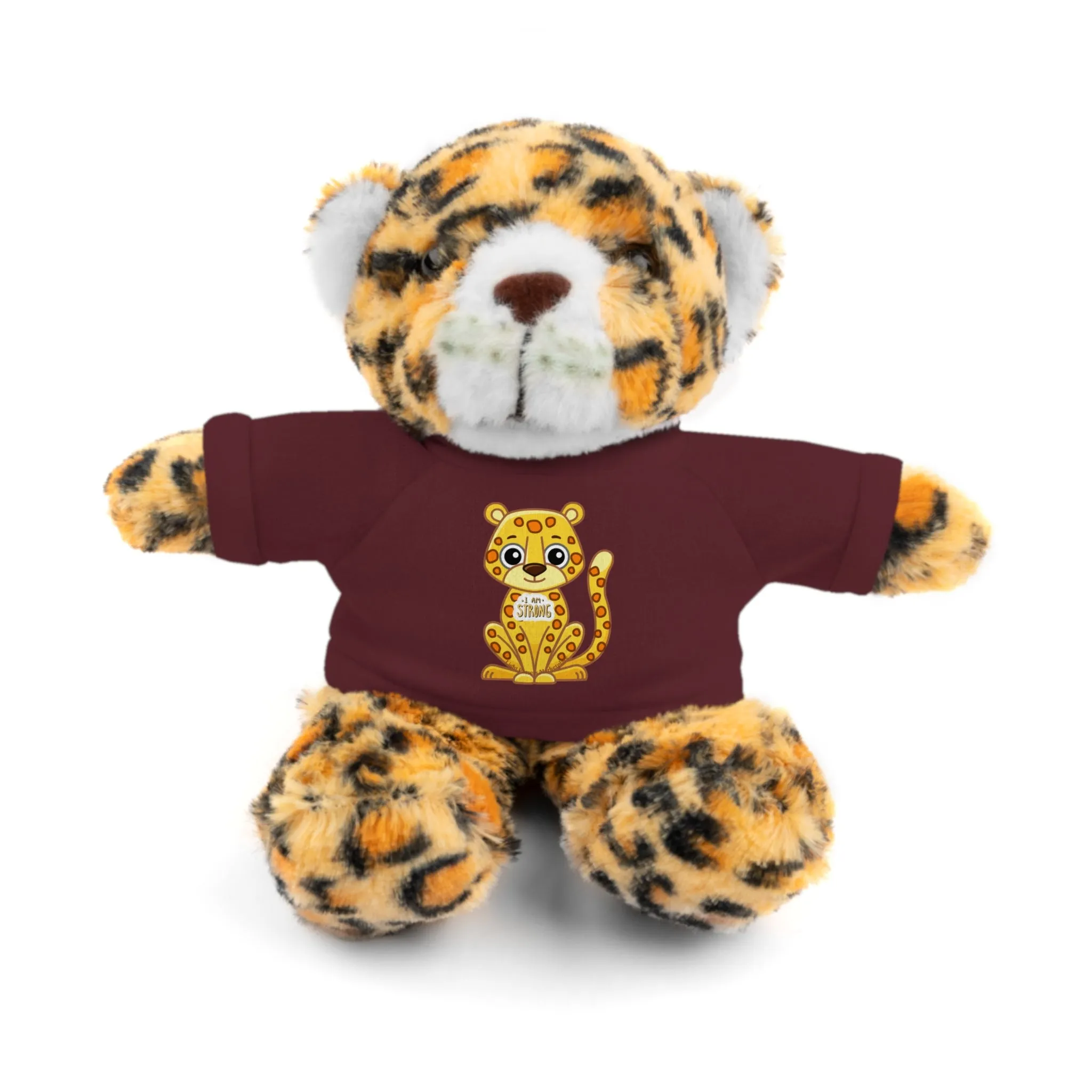 Jaguar Stuffie wears a shirt with a Jaguar 'I am Strong' Cool Stuff Stuffies