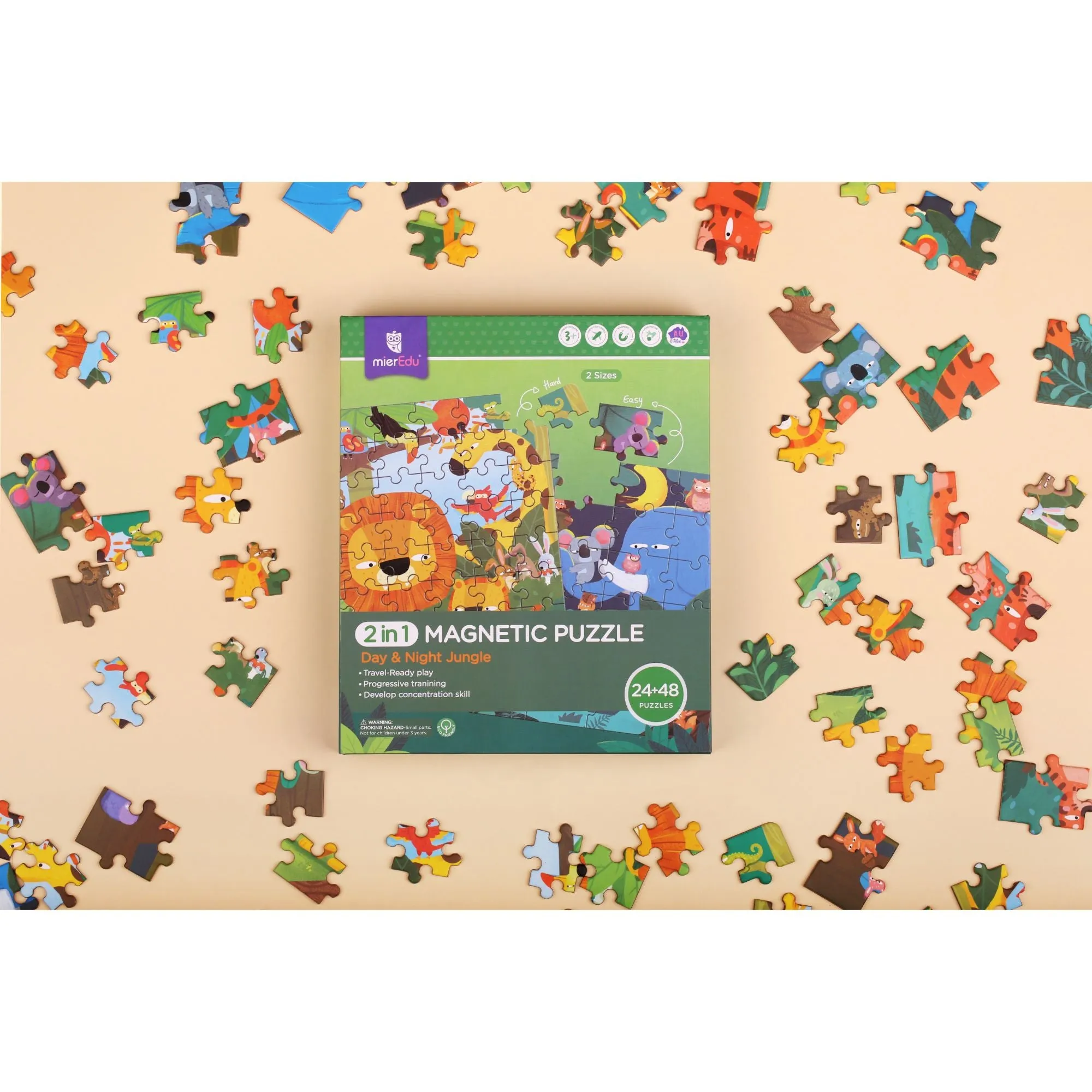 MierEdu 2-In-1 Magnetic Puzzles - Jungle