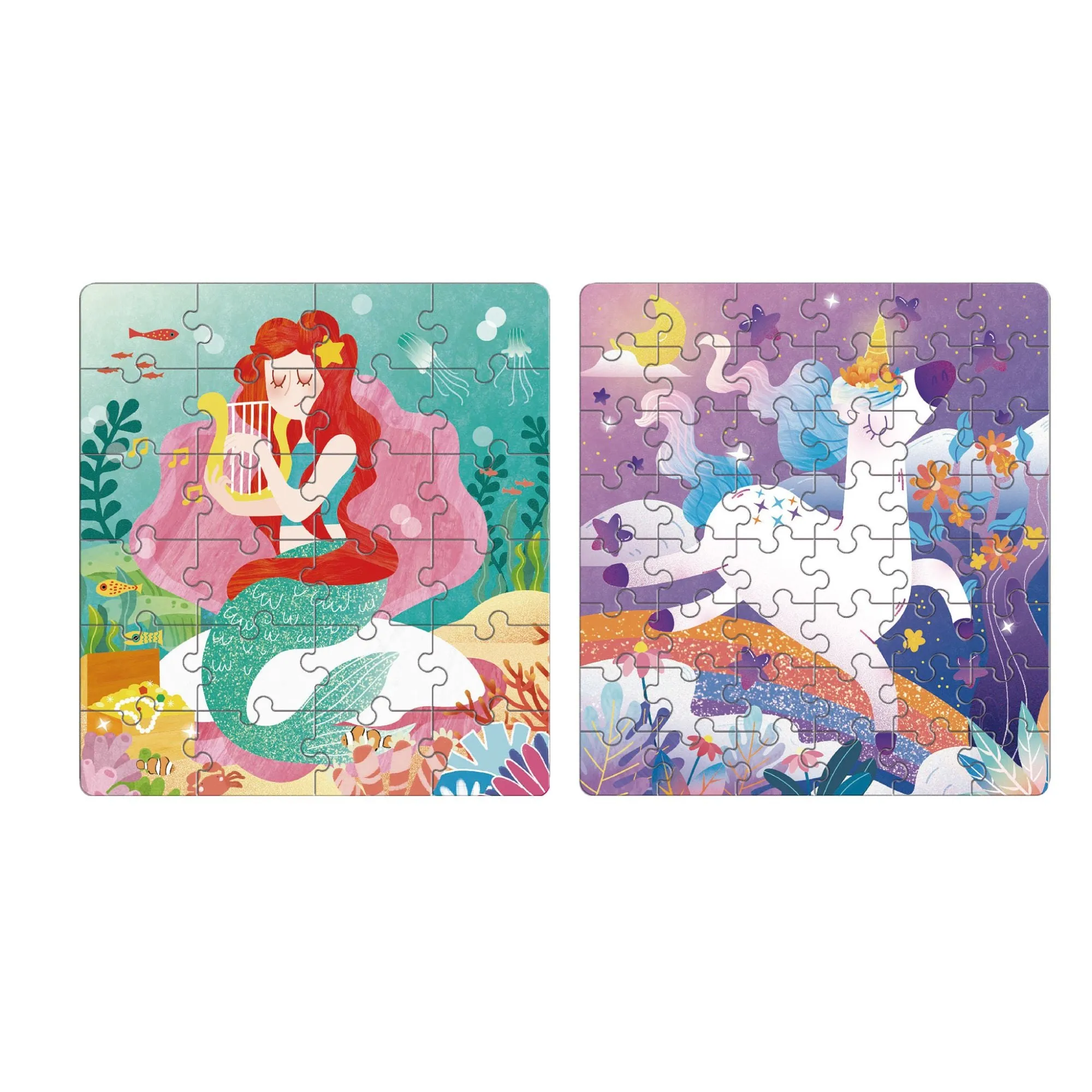 MierEdu 2-In-1 Magnetic Puzzles - Unicorn & Mermaid