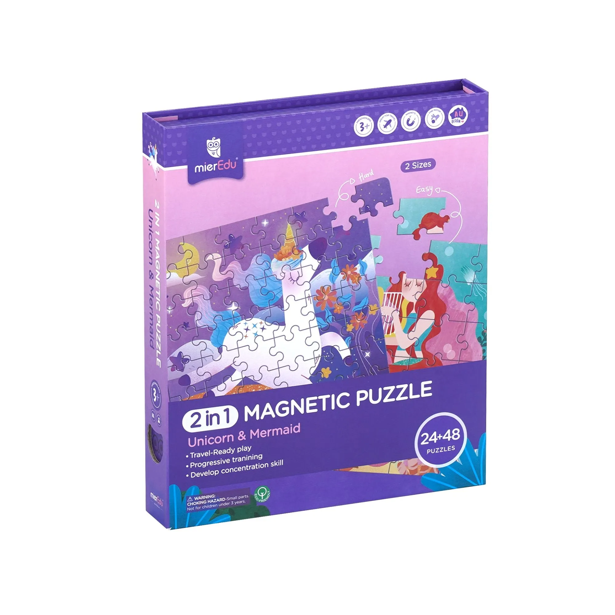 MierEdu 2-In-1 Magnetic Puzzles - Unicorn & Mermaid