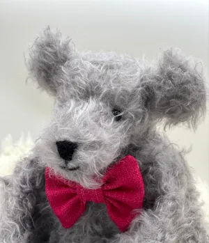 Mohair Teddy Bear Making Kit - Eddie 33cm - NEW Curly Silver Grey Steiff Schulte Fabric Mohair