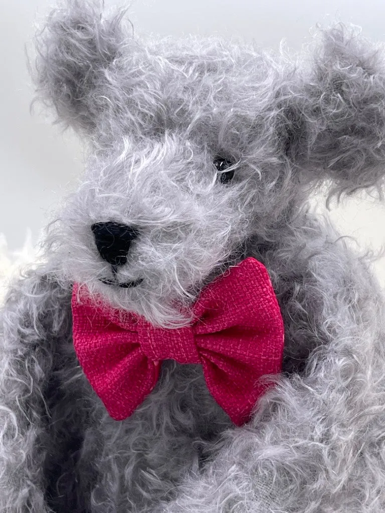 Mohair Teddy Bear Making Kit - Eddie 33cm - NEW Curly Silver Grey Steiff Schulte Fabric Mohair