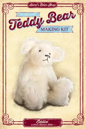 Mohair Teddy Bear Making Kit - Eddie 33cm - Original Ivory 25mm Fabric Mohair