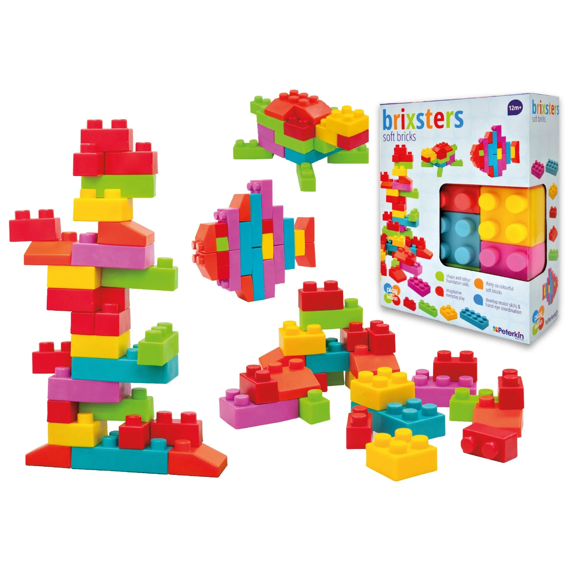 Play And Learn Brixsters 28 Piece Soft Bricks