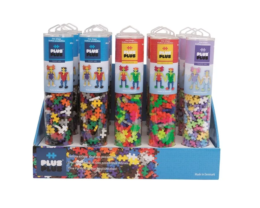 Plus-Plus - 15pcs Display Pack - Mixed Tubes - 240 pcs 15 pcs