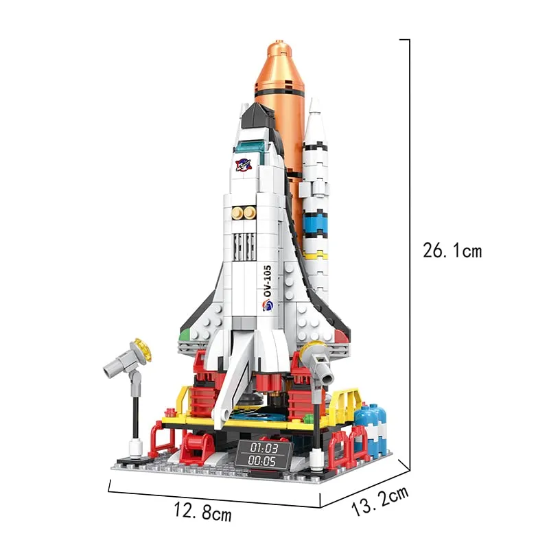 PLUSPOINT Spaceship Rocket Building Blocks Set, Educational Stem Building Toys For Kids Brain Development & Hands-On Ability Construction Toy For Boys & Girls Aged 5  (4421), Multi