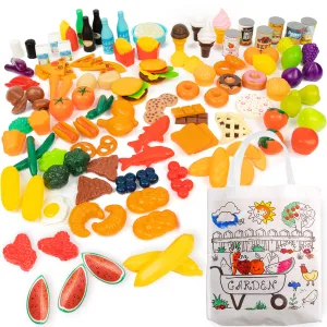 Pretend Play Food Set, Toy Food Assortment Playset For Kids & Toddlers, Pretend