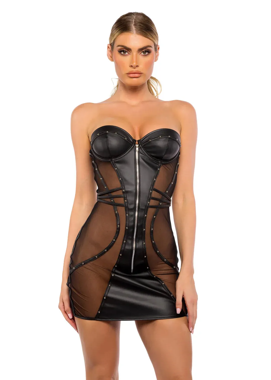 Queen Lust & Leather Sexy Mini Dress