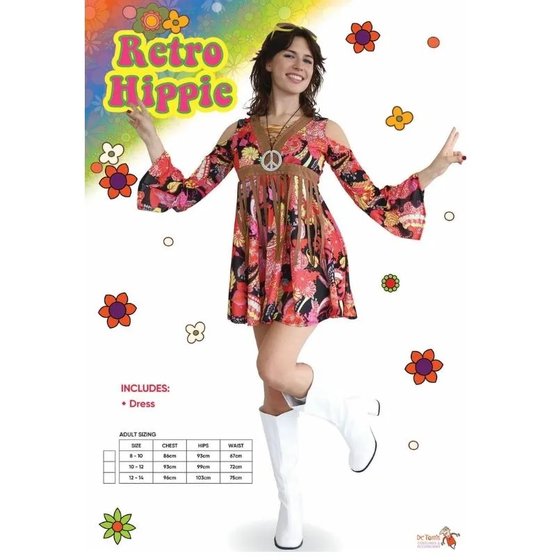 Retro Hippie Chick Dress - Dr Toms