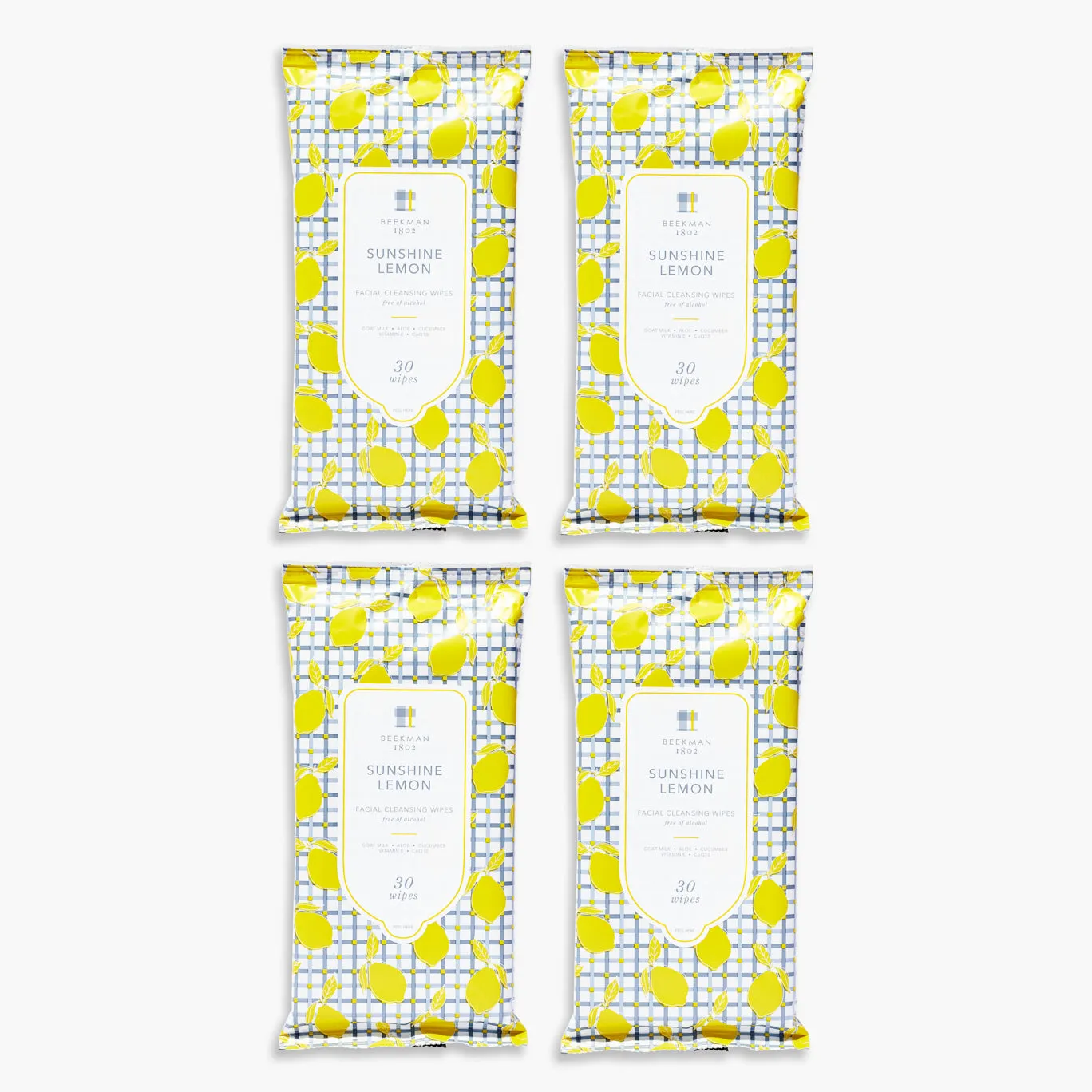 Sunshine Lemon Face Wipes Set of 4