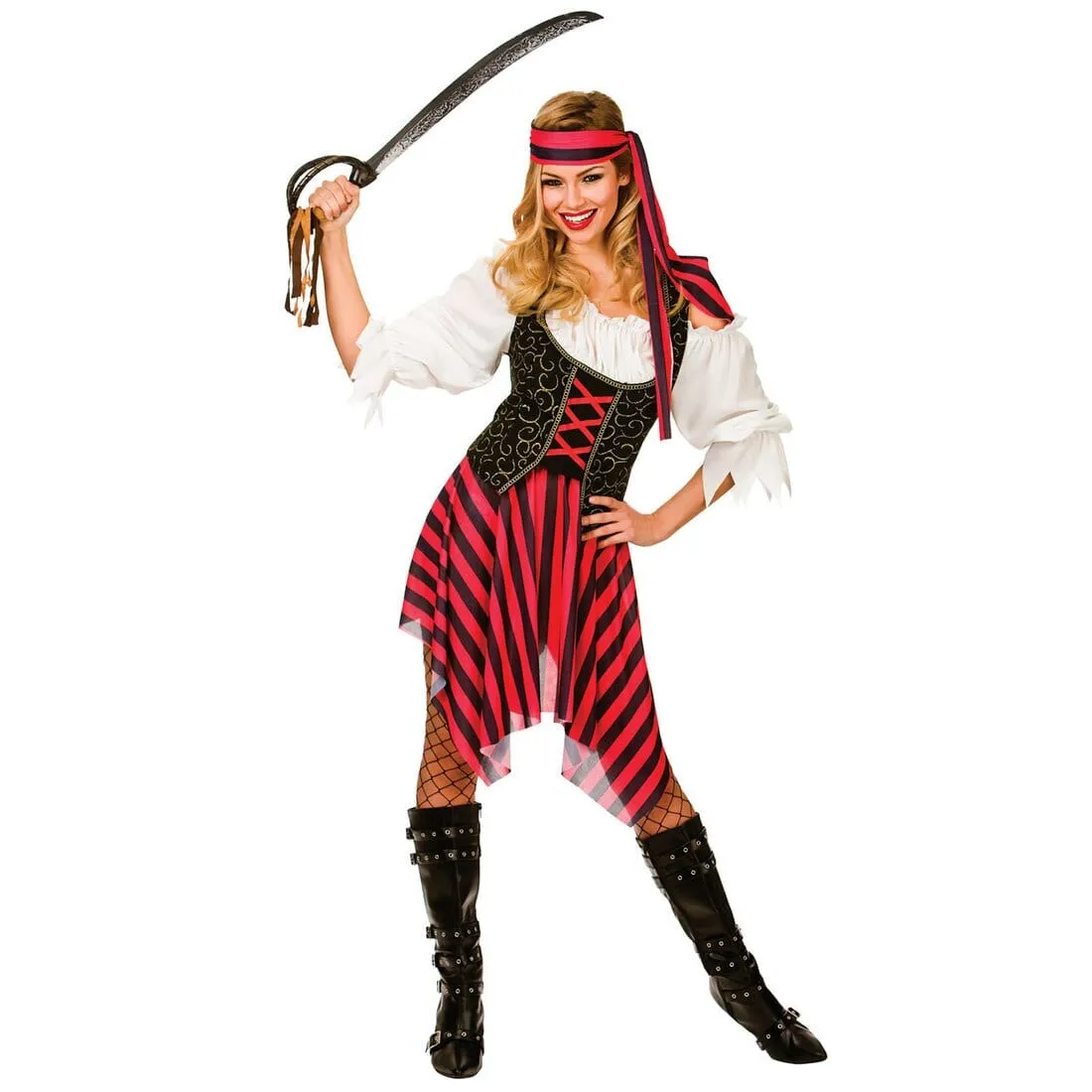 Womens High Seas Pirate Fancy Dress Halloween Costume