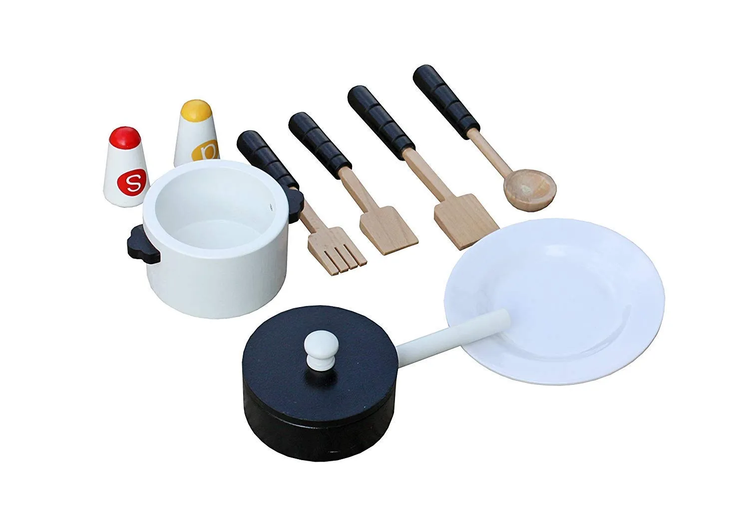 Wooden Toy Kitchen, White /Black Limited Edition - Includes Accessories